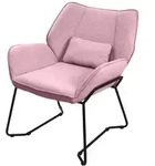 ML-Design Loungesessel Rosa &ndash; Leinenbezug, R&uuml;ckenlehne & Armlehne, mit Kissen,