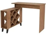 Mendler Bartisch HWC-M45, Stehtisch Thekentisch Weinregal Weinschrank,...