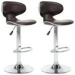vidaXL Barhocker 2 Stk. Braun Kunstleder
