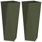 vidaXL Pflanzk&uuml;bel 2 pcs Olive Gr&uuml;n 30 x 30 x 75 cm Stahl