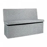 Relaxdays Sitzhocker mit Lehne, HxBxT:73x114x38cm, stabiler Sitzcube, Fu&szlig;ablage,