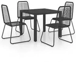 5-tlg. Garten-Essgruppe PVC Rattan V1 | vidaXL : Tischmasse - 79 x 79 x 74 cm
