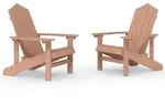 vidaXL Adirondack-Gartenst&uuml;hle 2 Stk. HDPE Braun