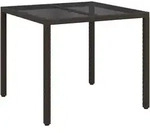 vidaXL Garten-Esstisch Braun 90 x 90 x 75 cm Poly-Rattan