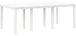 vidaXL Gartentisch Wei&szlig; 200x100x73 cm Poly Rattan