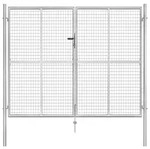 vidaXL Gartentor Verzinkter Stahl 306 x 250 cm Silbern