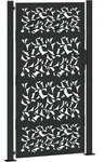 vidaXL Gartentor Schwarz 105x180 cm Stahl Blatt-Design