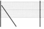 vidaXL Zaunpfosten Grau 25 x 0,8 m (19 x 19 mm Masche) Stahl und PVC