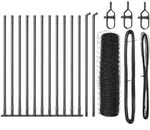 vidaXL Zaunpfosten Grau 25 x 0,6 m (50 mm Maschen) Stahl und PVC