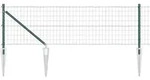 vidaXL Zaun mit Pfosten Gr&uuml;n 0,4 x 50 m Stahl und PVC
