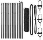 vidaXL Zaunpfosten Grau 25 x 0,6 m (36 mm Maschen) Stahl und PVC
