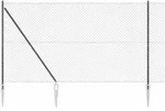 vidaXL Zaunpfosten Grau 10 x 1,6 m (40 x 40 mm Maschen) Stahl und PVC