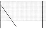 vidaXL Zaun mit Pfosten Grau 1,4 x 10 m Stahl und PVC