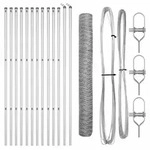 vidaXL Zaunpfosten Silber 25 x 1,4 m (50 mm Mesh) Stahl
