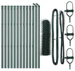vidaXL Zaunpfosten Gr&uuml;n 25 x 0,4 m (36 mm Maschen) Stahl und PVC