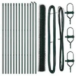 vidaXL Zaunpfosten Gr&uuml;n 25 x 1,6 m (36 mm Mesh) Stahl und PVC