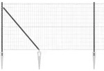 vidaXL Zaun mit Pfosten Grau 1 x 25 m Stahl und PVC