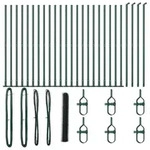 vidaXL Zaunpfosten Gr&uuml;n 50 x 1,2 m (50 mm Gitter) Stahl und PVC