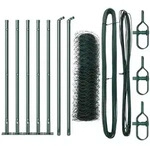 vidaXL Zaunpfosten Gr&uuml;n 10 x 0,4 m (50 mm Netz) Stahl und PVC