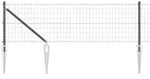 vidaXL Zaun mit Pfosten Grau 0,6 x 25 m Stahl und PVC