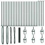 vidaXL Zaunpfosten Gr&uuml;n 50 x 1,2 m (16 x 16 mm Netz) Stahl und PVC