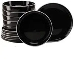 CreaTable Nordic Gourmet Schwarz Tafelservice 12-tlg Steinzeug