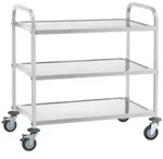 Royal Catering Servierwagen - Edelstahl - 3 Borde - Ablagen: 90 x 50 cm - 500...