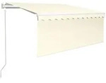 vidaXL Markise Automatisch mit Rollo LED Windsensor 3,5x2,5m Creme