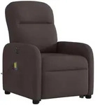 vidaXL Elektrischer Massagesessel mit Aufstehhilfe Dunkelbraun Stoff