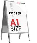 ALLboards Doppelseitige Werbetafel, Kundenstopper, Gr&ouml;&szlig;e: A1, in einem...