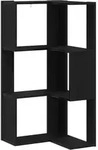 vidaXL Eck-B&uuml;cherregal 3 B&ouml;den Schwarz Eiche 50x50x102cm Holzwerkstoff