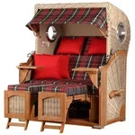 Mr. Deko Strandkorb Komplettset - bene living - Ammersee Teak - PE shell -...