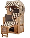 Mr. Deko Strandkorb Komplettset - bene living - Ammersee Single Teak - PE shell...