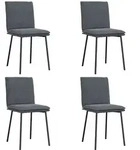 vidaXL Esszimmerst&uuml;hle 4 Stk. Dunkelgrau Samt
