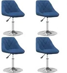 vidaXL Esszimmerst&uuml;hle 4 Stk. Drehbar Blau Samt
