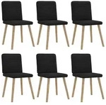 vidaXL Esszimmerst&uuml;hle 6 Stk. Schwarz Stoff