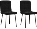 vidaXL Esszimmerst&uuml;hle 2 Stk. Schwarz Samt