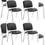 CLP 4er Set St&uuml;hle Ken Chrom Kunstleder schwarz