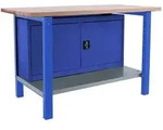 SimonRack Industriewerkbank mit Schrank, 1800x750 mm, Leimholz-Arbeitsplatte 32...