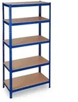 Relaxdays Schwerlastregal, Traglast 1325 kg, 5 Ebenen, zum Stecken, Keller, Garage,