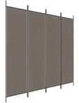vidaXL 4-tlg. Paravent Anthrazit 200x220 cm Stoff