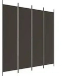 vidaXL 4-tlg. Paravent Braun 200x200 cm Stoff