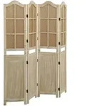 vidaXL 4-tlg. Raumteiler Braun 140x165 cm Stoff