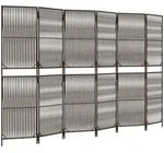 vidaXL Paravent 6-tlg. Braun Poly Rattan