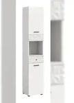 Ebuy24 Prisma Hochschrank Bad 2 T&uuml;ren, 1 Schublade, 1 Regal Wei&szlig;.
