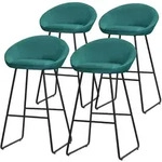 ML-Design Barhocker 4er Set Petrol 75 cm, Stoffbezug, gepolstert, Metallgestell,