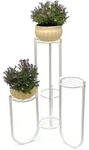 DanDiBo Blumentreppe Metall Wei&szlig; 93920 Pflanzenentreppe 81 cm Blumenregal