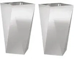 vidaXL Pflanzk&uuml;bel 2 pcs Silber 40 x 40 x 75 cm Edelstahl