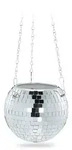 Relaxdays Discokugel Pflanzentopf, h&auml;ngender Blumentopf, Glas, H x D: 13 x 15...