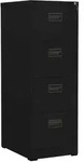 vidaXL Aktenschrank Schwarz 46x62x133 cm Stahl